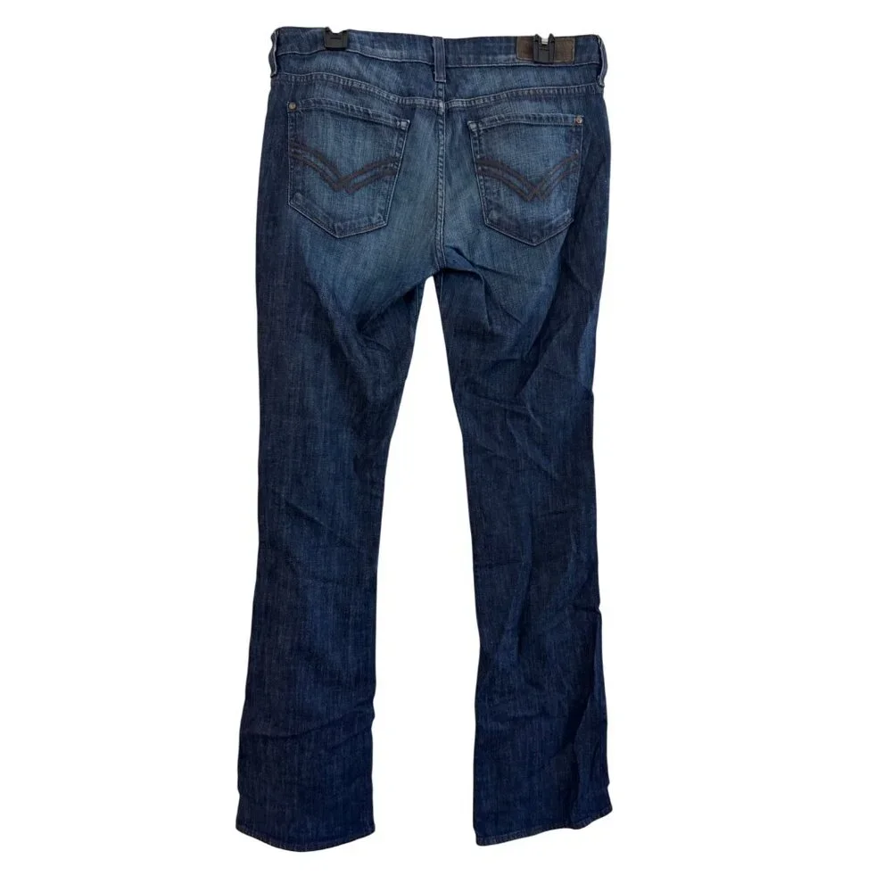 William Rast Baby Bootcut Jeans Size 31 Dark Wash Mid Rise Stretch Denim Women - Picture 2 of 6